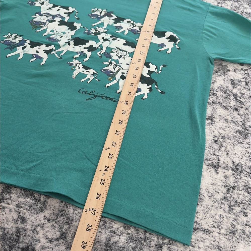 Vintage Califorina Cows Teal Shirt Single‎ Stitched Made in USA Adult Size Large - Picture 7 of 11